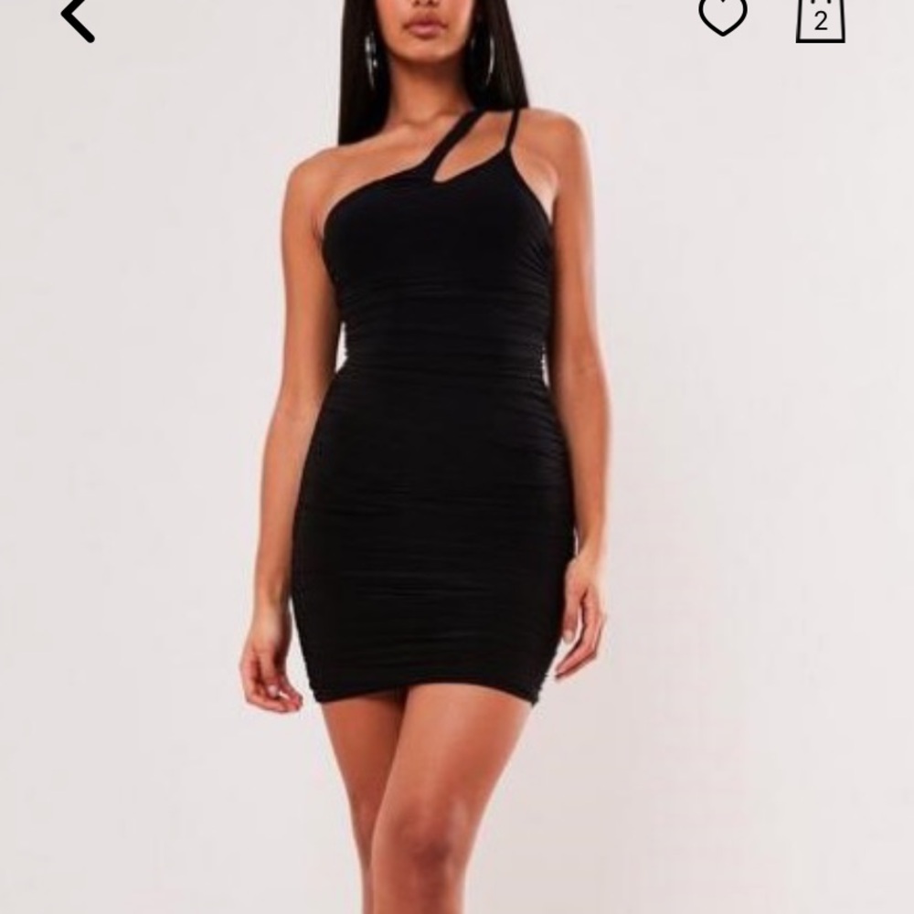 Missguided Black Slinky Asymmetric Strap Mini